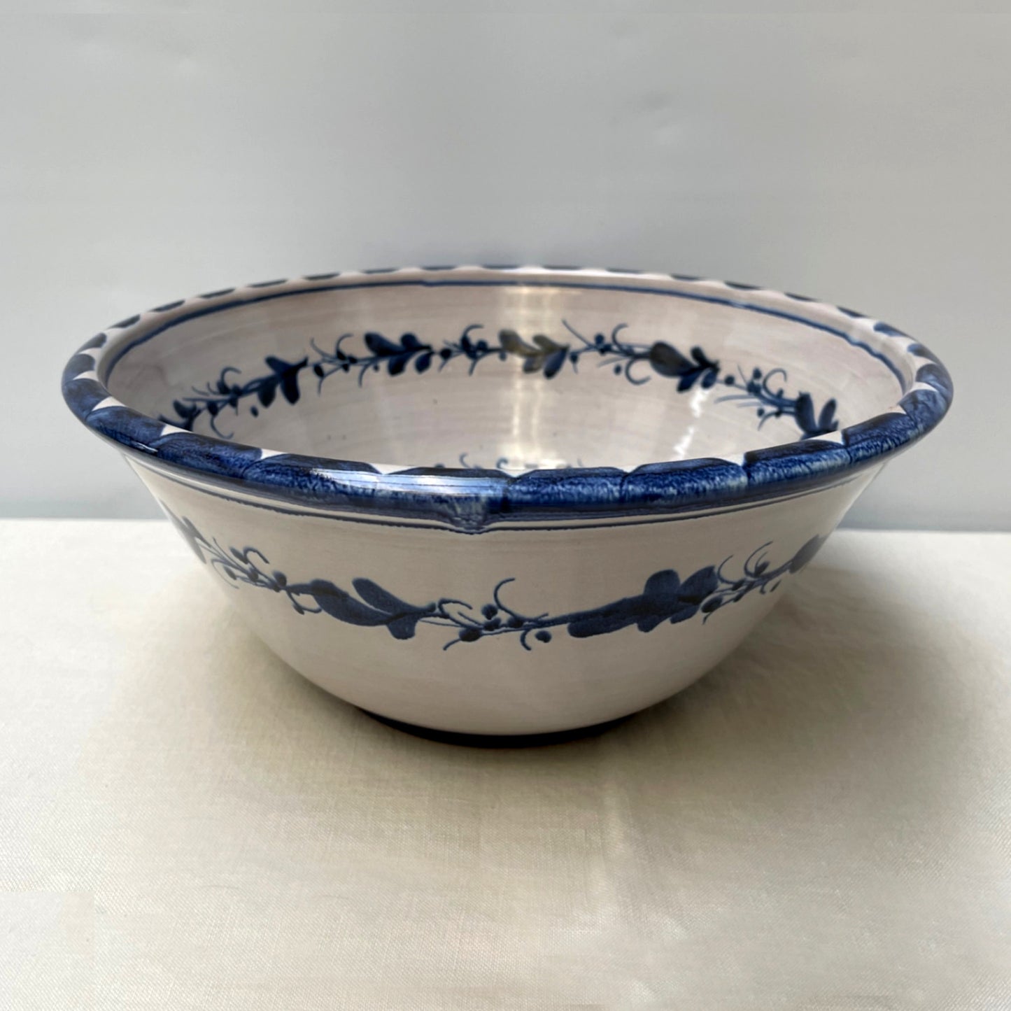 Personalised Handmade Ceramic Salad Bowl - Italian in Blue