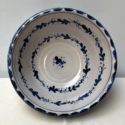 Personalised Handmade Ceramic Salad Bowl - Italian in Blue