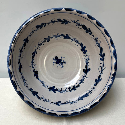 Personalised Handmade Ceramic Salad Bowl - Italian in Blue