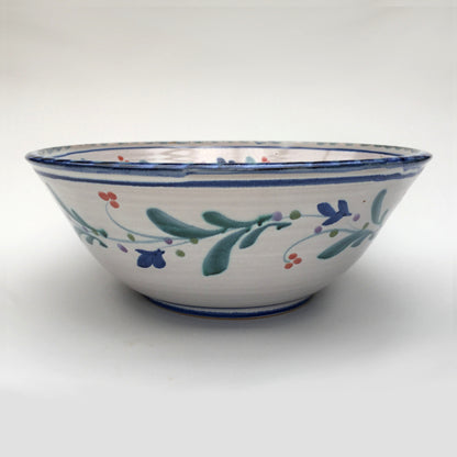 Personalised Handmade Ceramic Salad Bowl - Mistletoe in Blue & Teal