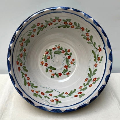Personalised Handmade Ceramic Salad Bowl - Pimpernel in Blue