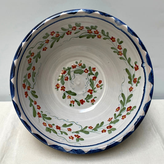 Personalised Handmade Ceramic Salad Bowl - Pimpernel in Blue