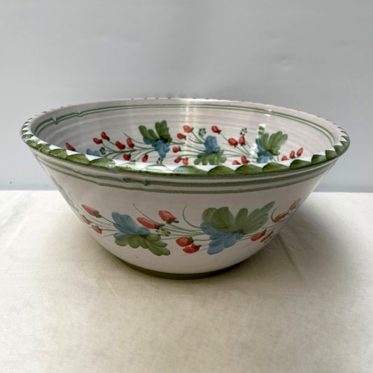 Personalised Handmade Ceramic Salad Bowl - Strawberry in Lime