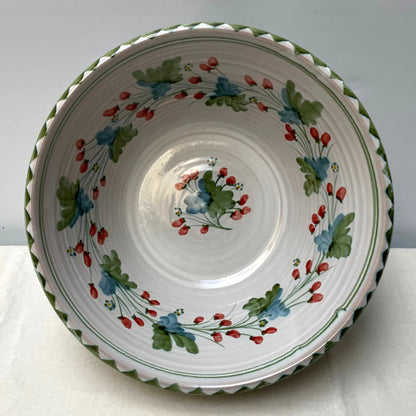 Personalised Handmade Ceramic Salad Bowl - Strawberry in Lime