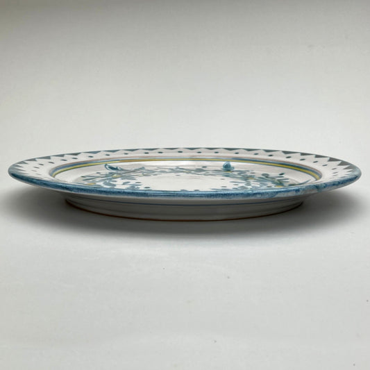 Personalised Handmade Ceramic Platter - Cornflower in Teal & Yellow