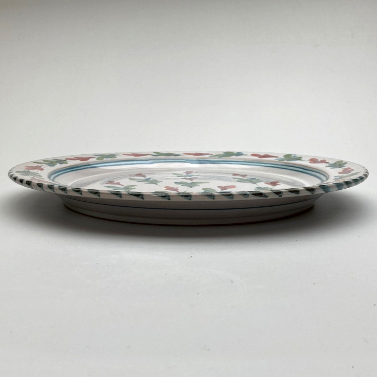 Personalised Handmade Ceramic Platter - Fuchsia in Blue & Green
