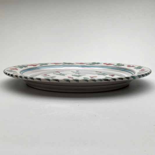 Personalised Handmade Ceramic Platter - Fuchsia in Blue & Green