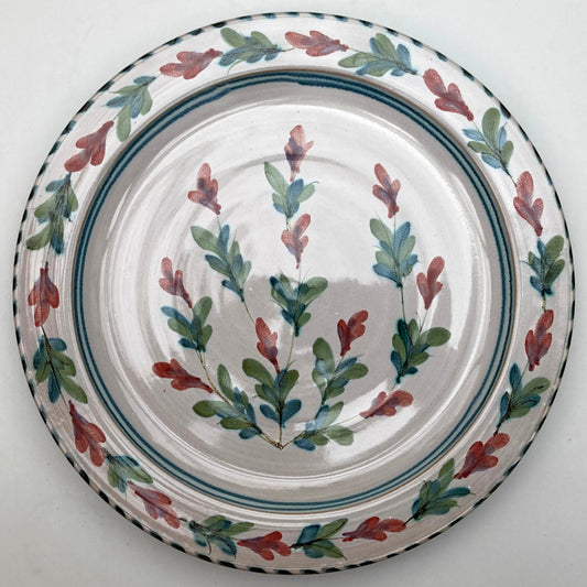 Personalised Handmade Ceramic Platter - Fuchsia in Blue & Green