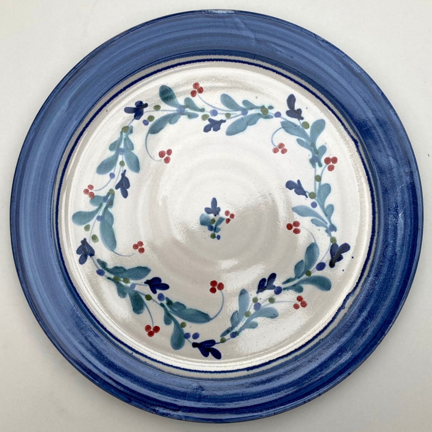 Personalised Handmade Ceramic Platter - Mistletoe in Blue & Teal