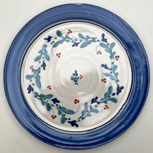 Personalised Handmade Ceramic Platter - Mistletoe in Blue & Teal