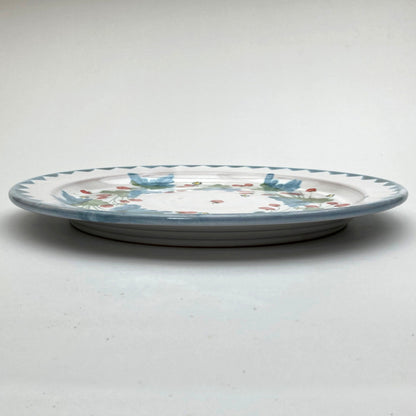 Personalised Handmade Ceramic Platter - Strawberry in Blue & Green