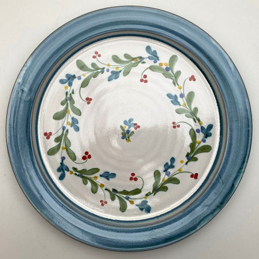 Personalised Handmade Ceramic Platter - Mistletoe in Teal & Lime