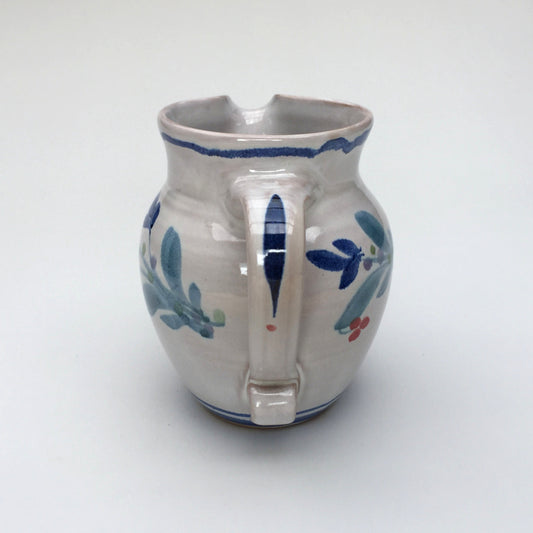 Personalised Handmade Ceramic Round Jug - Mistletoe in Blue & Teal