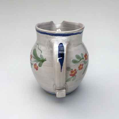 Personalised Handmade Ceramic Round Jug - Pimpernel in Blue