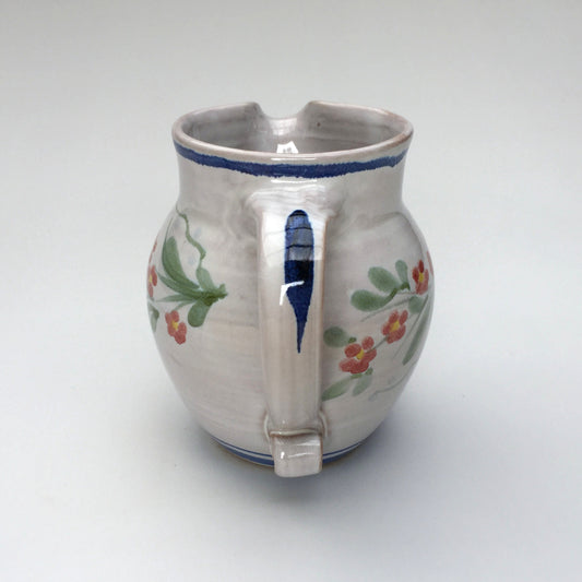 Personalised Handmade Ceramic Round Jug - Pimpernel in Blue