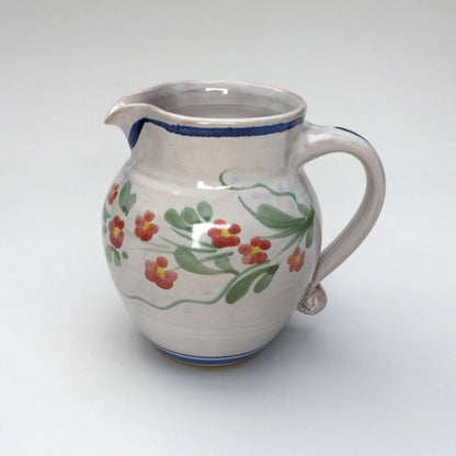 Personalised Handmade Ceramic Round Jug - Pimpernel in Blue