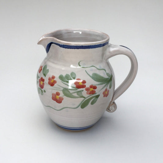 Personalised Handmade Ceramic Round Jug - Pimpernel in Blue