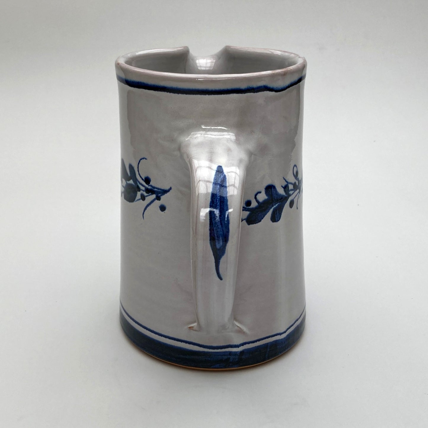 Personalised Handmade Ceramic Straight Water Jug - Italian in Blue