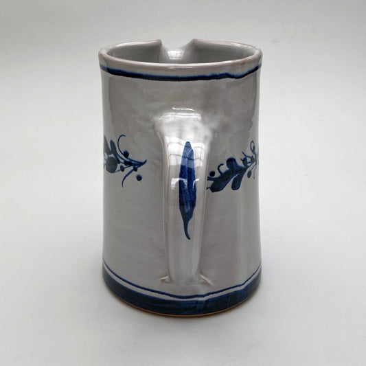 Personalised Handmade Ceramic Straight Water Jug - Italian in Blue