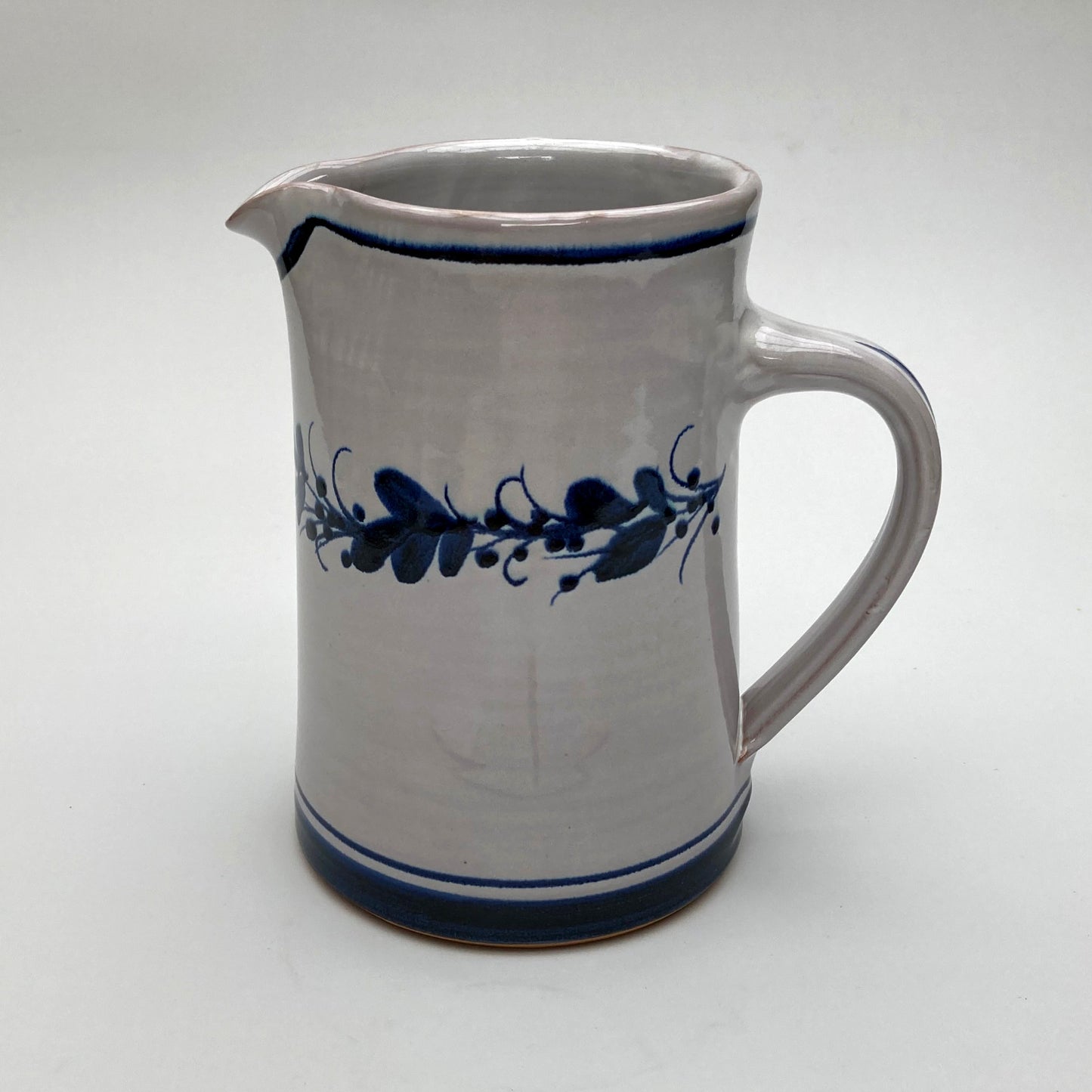 Personalised Handmade Ceramic Straight Water Jug - Italian in Blue