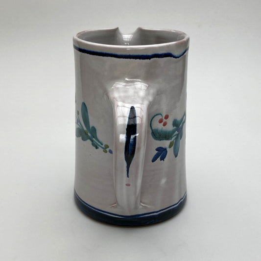Personalised Handmade Ceramic Straight Water Jug - Mistletoe in Blue & Teal