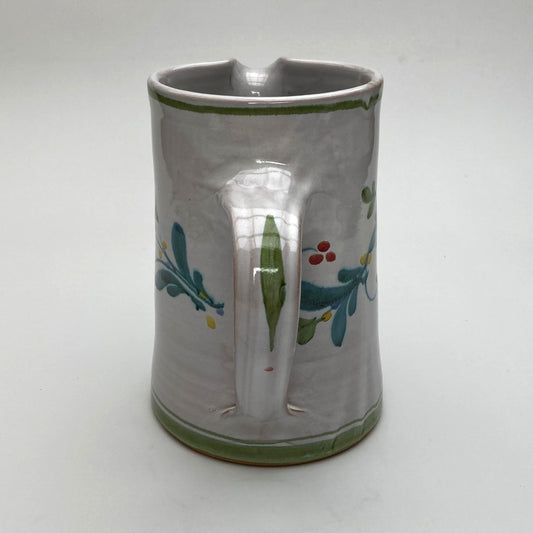 Personalised Handmade Ceramic Straight Water Jug - Mistletoe in Lime & Teal