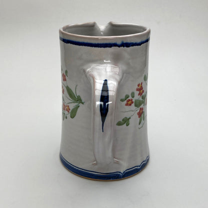 Personalised Handmade Ceramic Straight Water Jug - Pimpernel in Blue
