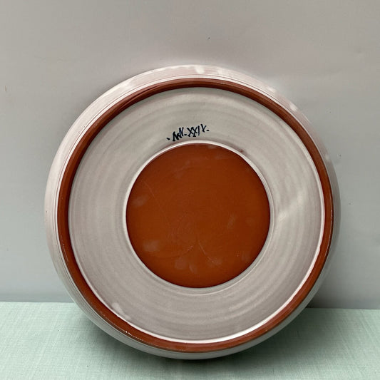 Medium Handmade Ceramic Flat Bowl – Lemons in Yellow