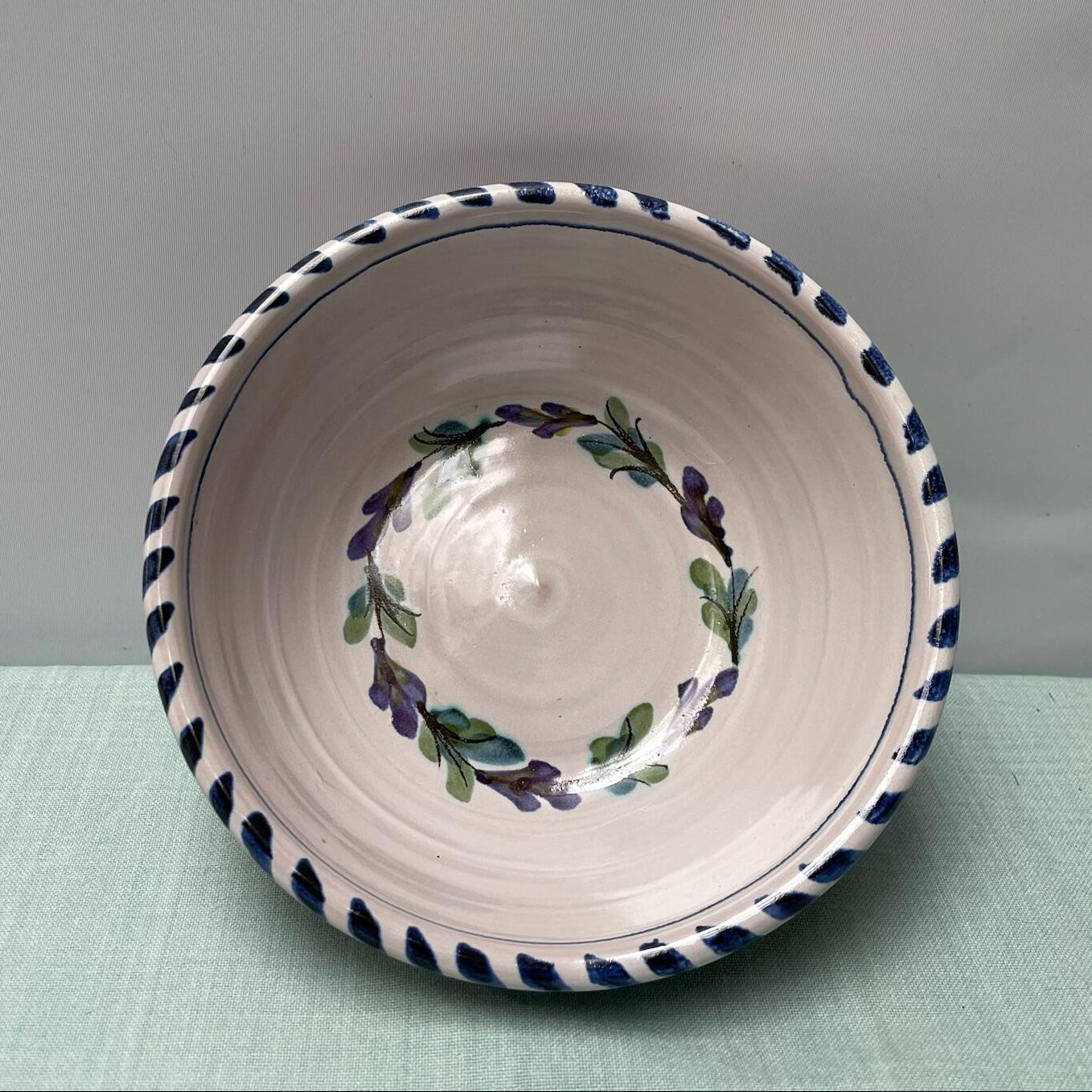 Handmade Ceramic Cereal Bowl – Fuchsia in Blue & Purple