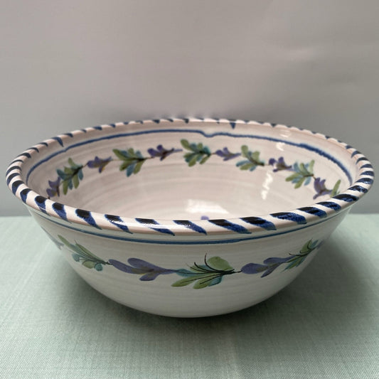 Small Handmade Ceramic Salad Bowl – Fuchsia in Blue & Purple