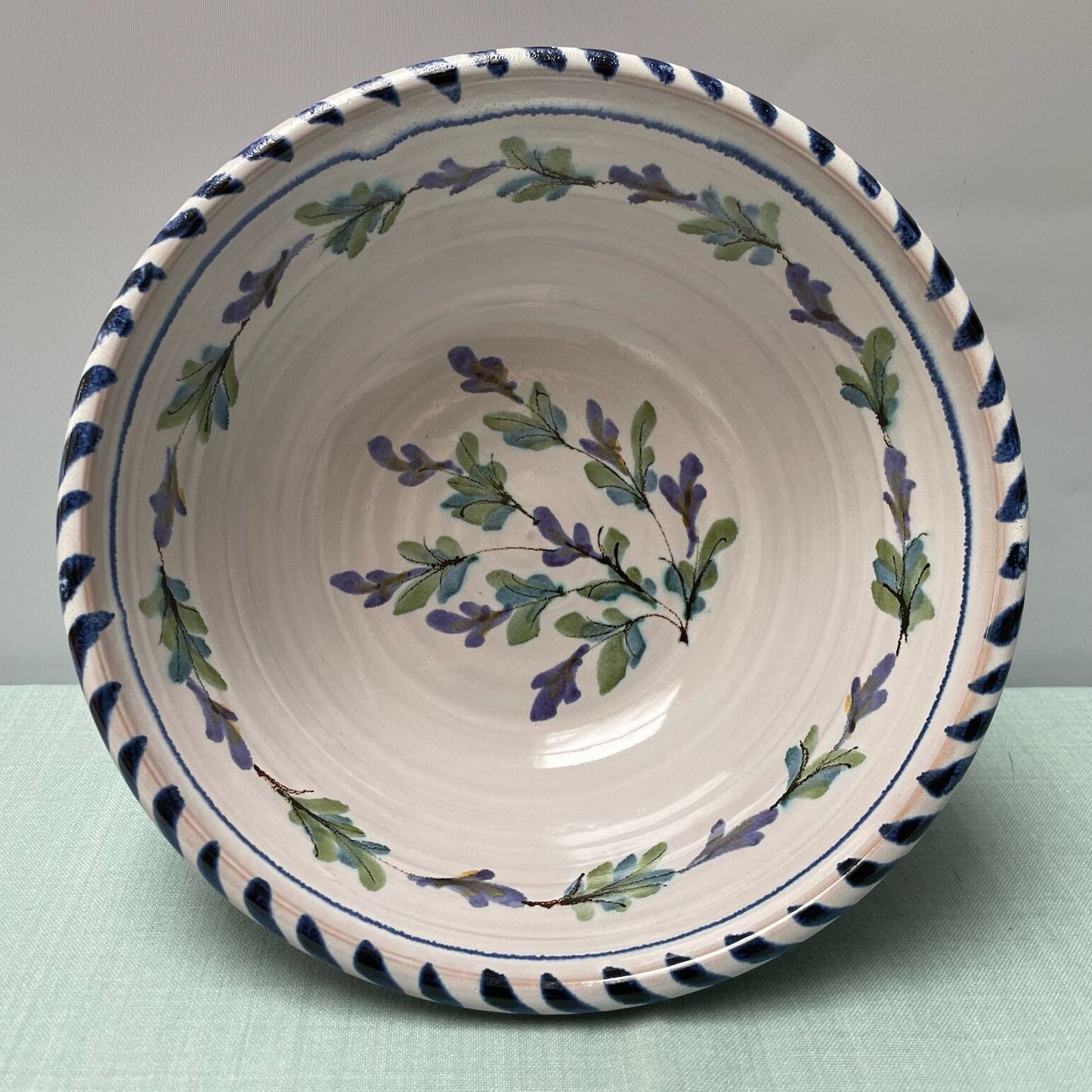 Small Handmade Ceramic Salad Bowl – Fuchsia in Blue & Purple