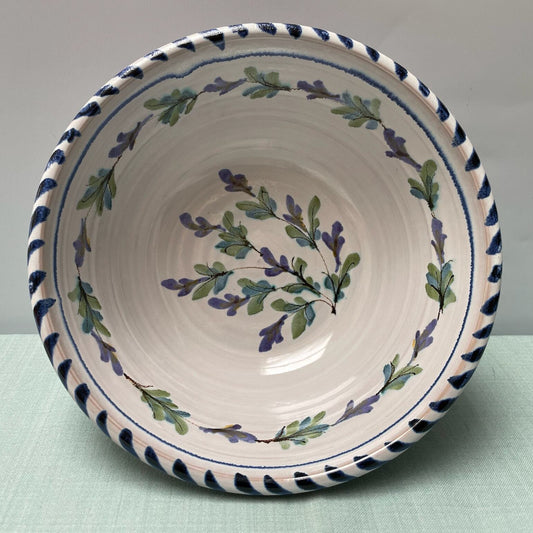 Small Handmade Ceramic Salad Bowl – Fuchsia in Blue & Purple