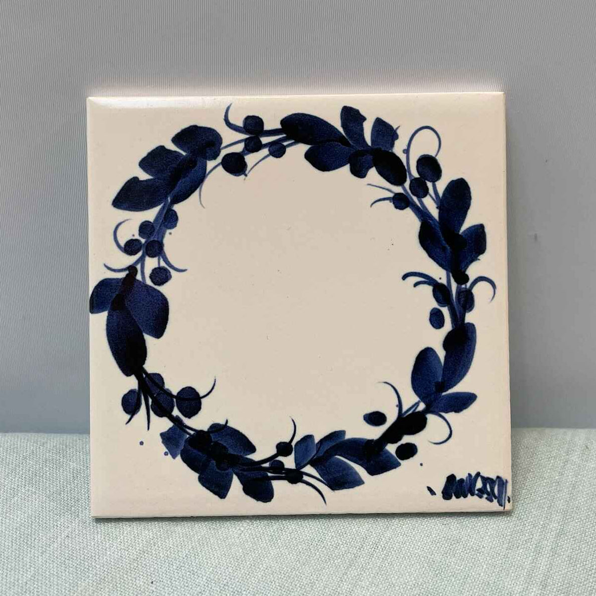 Handmade Ceramic 4" Tile – Italian in Blue