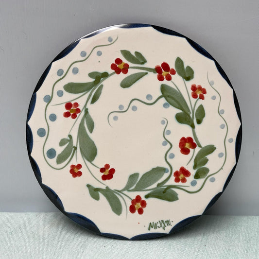 Handmade Ceramic 6" Mat – Pimpernel in Blue