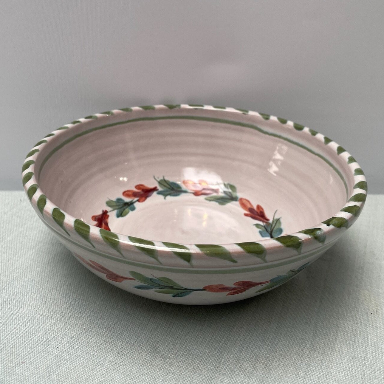 Handmade Ceramic Cereal Bowl – Fuchsia in Lime