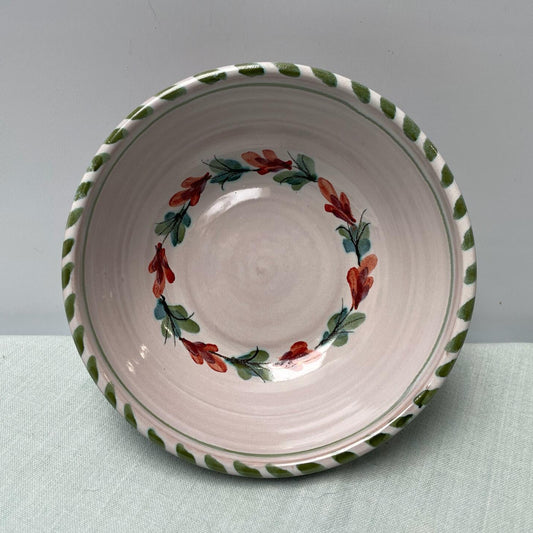 Handmade Ceramic Cereal Bowl – Fuchsia in Lime