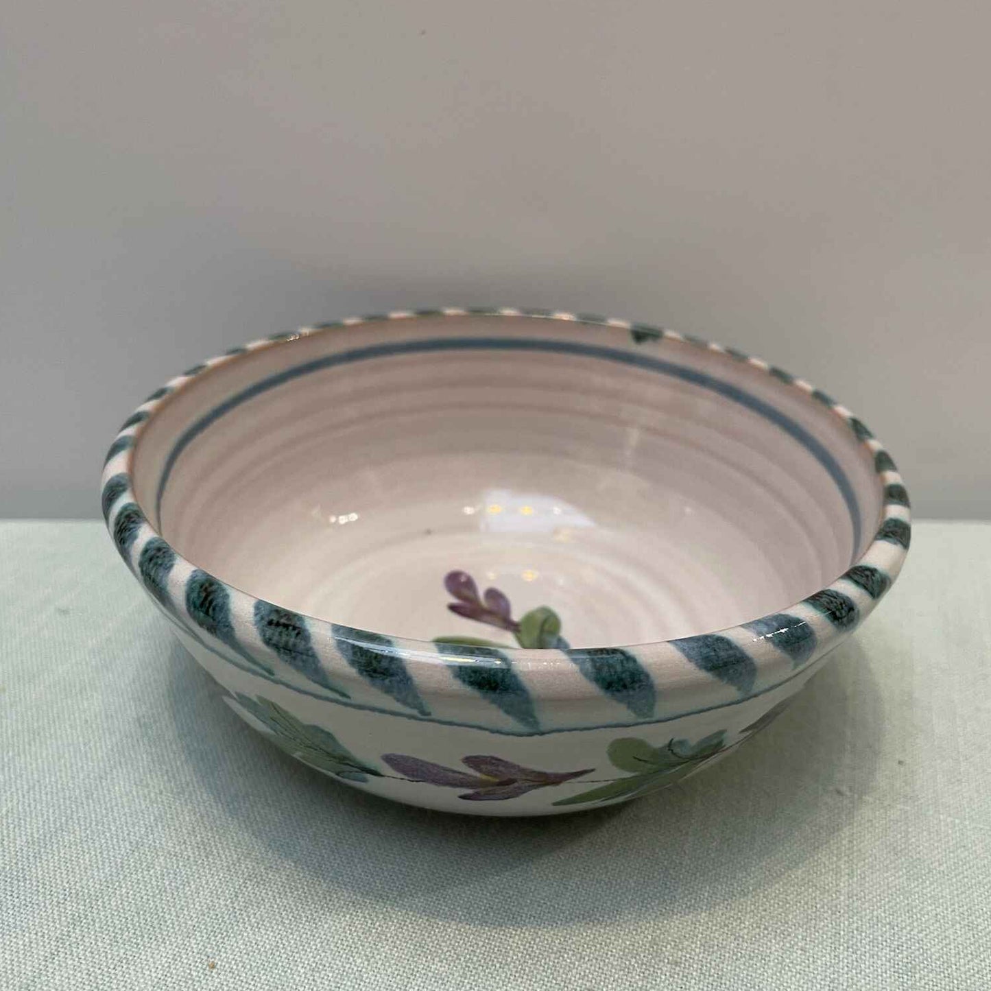 Handmade Ceramic Small Bowl – Fuchsia in Teal & Purple