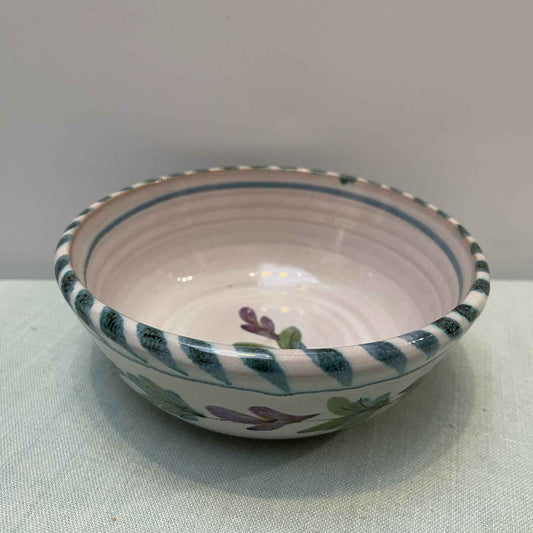 Handmade Ceramic Small Bowl – Fuchsia in Teal & Purple