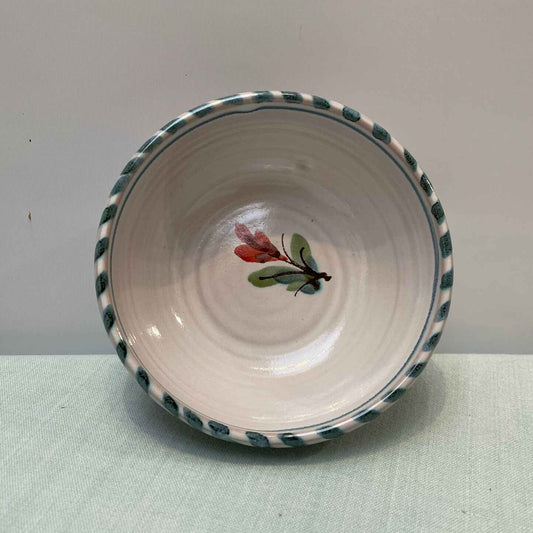 Handmade Ceramic Small Bowl – Fuchsia in Teal
