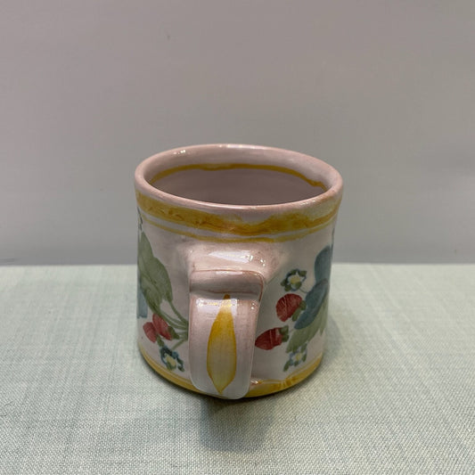Handmade Ceramic Small Mug – Strawberry in Yellow