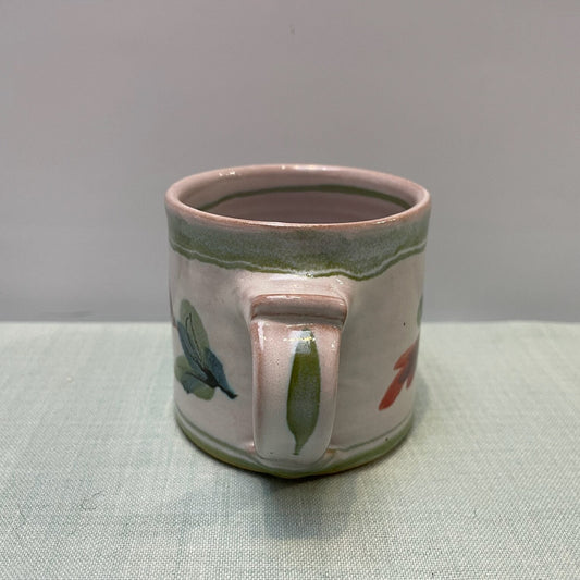 Handmade Ceramic Small Mug – Fuchsia in Lime