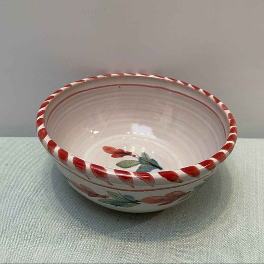 Handmade Ceramic Small Bowl – Fuchsia in Coral