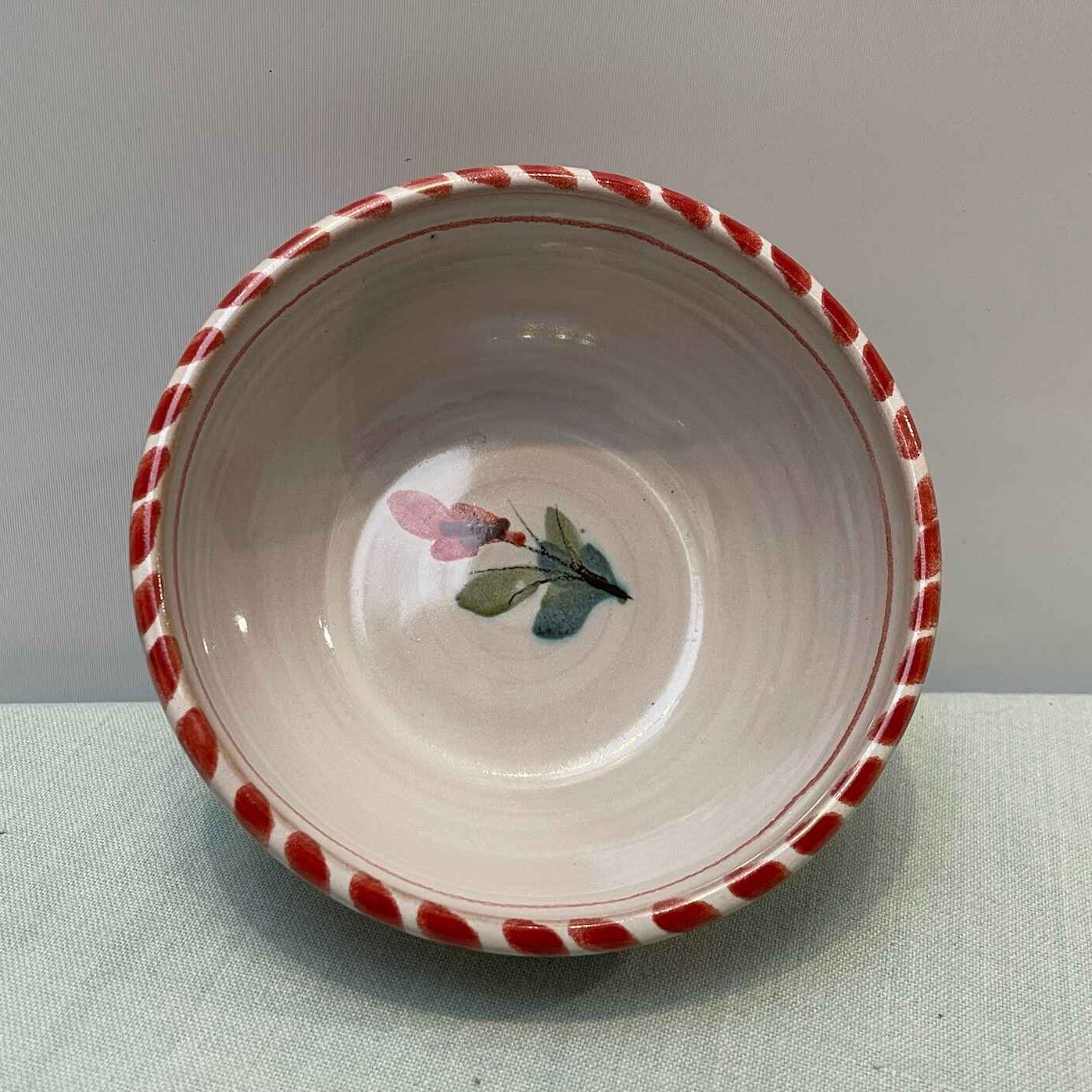 Handmade Ceramic Small Bowl – Fuchsia in Coral