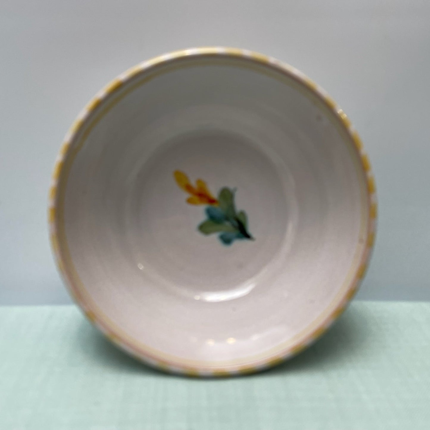 Handmade Ceramic Small Bowl – Fuchsia in Yellow