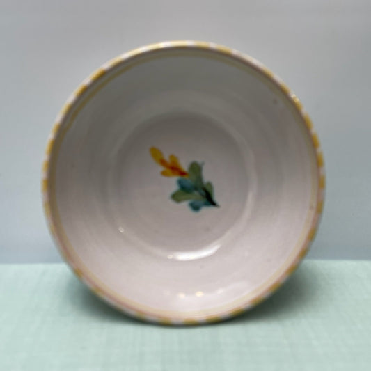 Handmade Ceramic Small Bowl – Fuchsia in Yellow