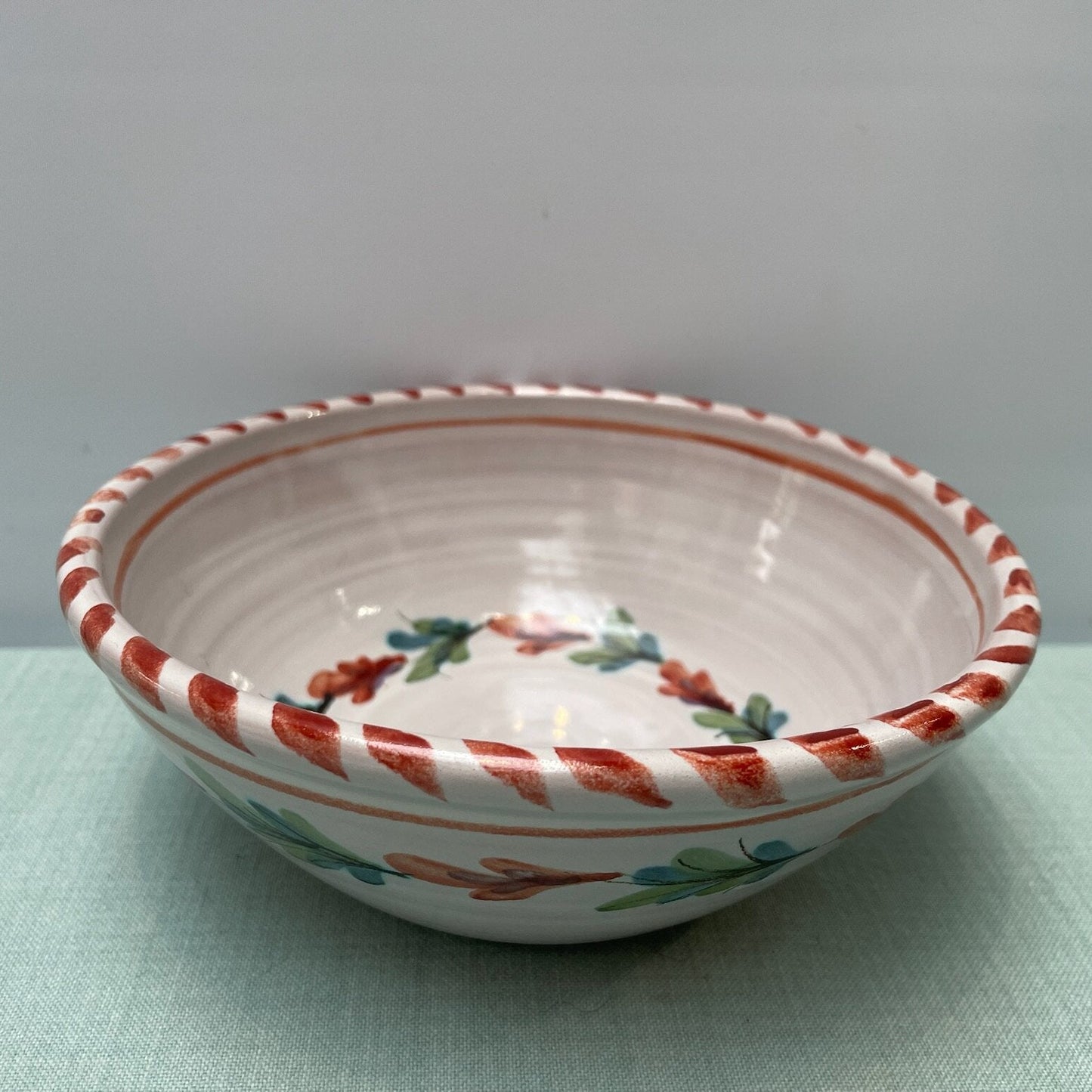 Handmade Ceramic Cereal Bowl – Fuchsia in Coral