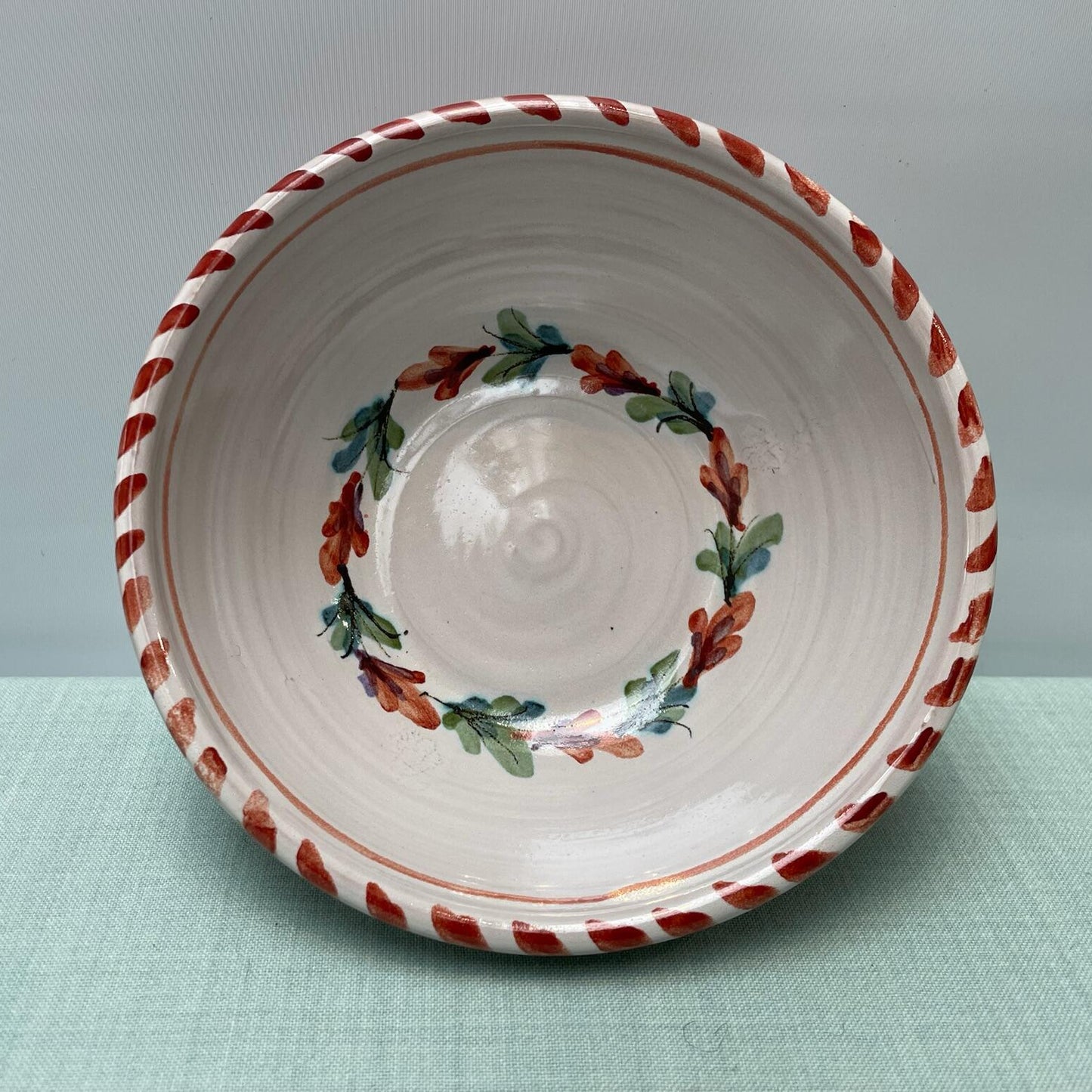 Handmade Ceramic Cereal Bowl – Fuchsia in Coral