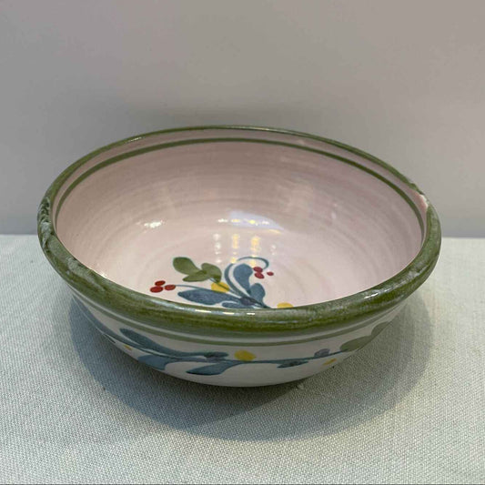 Handmade Ceramic Small Bowl – Mistletoe in Lime & Teal