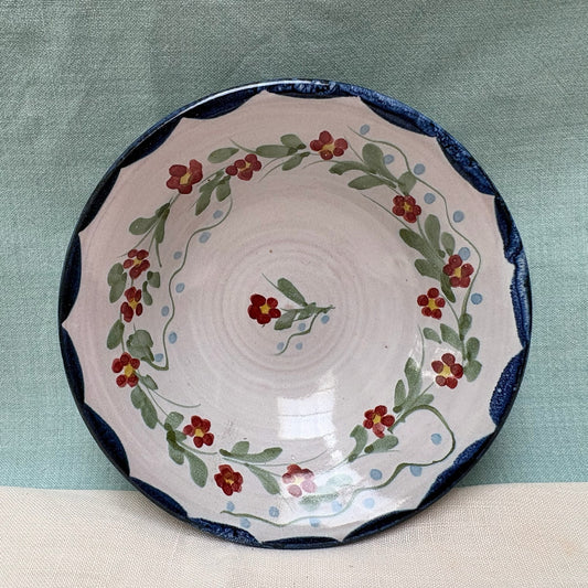 Small Handmade Ceramic Flared Bowl - Pimpernel in Blue