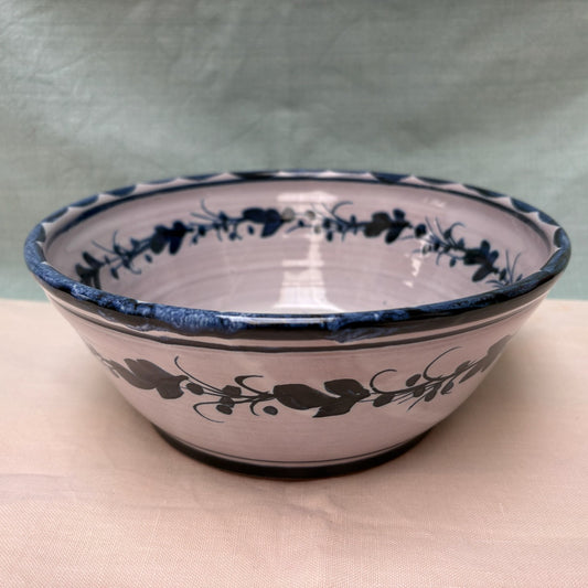 Small Handmade Ceramic Salad Bowl - Italian in Blue